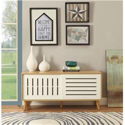 Bm191269 Rectangle Wooden Console Table With Spacious Storage Space - Natural Brown & White - 47.7 X 15.7 X 22 In.