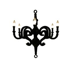 Bm191455 Resin Constructed Chandelier With Six Light Holders - Small - Black - 28 X 28 X 28 In.