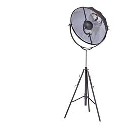 Bm191460 Adjustable Metal Floor Lamp With Fabric Shade & Tripod Feet - Large - Black - 32 X 37 X 94.5 In.