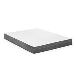 Bm195887 8 In. Quilted Queen Size Foam Mattress With Spring Coil Support Titanium Series, White & Grey