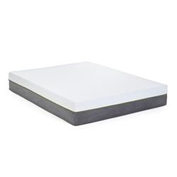 Bm195917 12 In. Copper Infused Quilted Memory Foam Mattress In Full Size Titanium Series, White & Grey