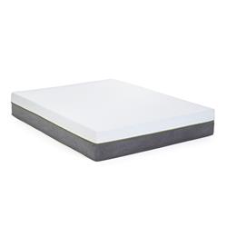 Bm195918 12 In. Copper Infused Quilted Memory Foam Mattress In Queen Size Titanium Series, White & Grey