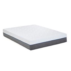 Bm195924 12 In. Queen Mattress With Gel Infused Foam & Air Channel Base Titanium Series, White & Grey