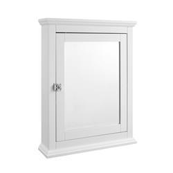 Bm144167 Wooden Medicine Cabinet With Mirrored Door Storage, White - 30 X 23.62 X 6.22 In.