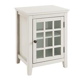Bm144074 Wooden Single Door Cabinet With Two Storage Compartments, White - 26 X 20 X 15.75 In.