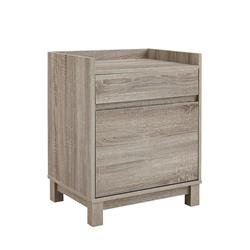 Bm144091 Wooden Filling Cabinet With Two Spacious Storage Drawers, Gray - 27.01 X 22.01 X 17.17 In.