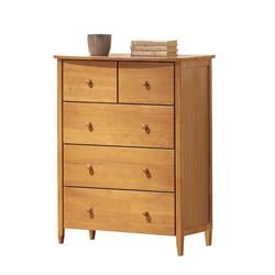 Bm177802 Wooden Chest With 5 Storage Drawers, Maple Brown - 45.87 X 19.29 X 34.84 In.