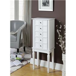 Bm177732 Wood Jewelry Armoire With 5 Drawers, White - 40 X 10 X 16 In.