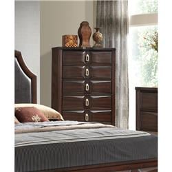 Bm185692 Transitional Style Wood Chest With 5 Drawers, Espresso Brown - 47.87 X 17.01 X 33.46 In.