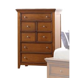 Bm194204 Contemporary Five Drawers Wooden Chest With Tapered Legs, Brown - 50 X 17.99 X 35.98 In.