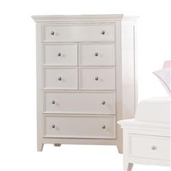 Bm194207 Contemporary Five Drawers Wooden Chest With Tapered Legs, White - 50 X 17.99 X 35.98 In.