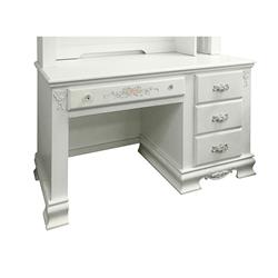 Bm194234 Traditional Style Four Drawer Wooden Computer Desk With Designer Base, White - 30 X 24 X 52 In.