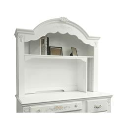 Bm194235 Traditional Wooden Computer Hutch With One Fixed Open Shelf & Cd Rack, White - 44.75 X 12 X 52.25 In.