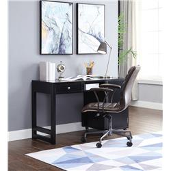 Bm194324 Convertible Wooden Desk With Spacious Side Door Storage & Castors, Black - 29.75 X 20 X 48 In.