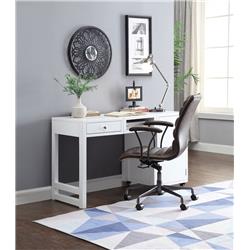 Bm194325 Convertible Wooden Desk With Spacious Side Door Storage & Castors, White - 29.75 X 20 X 48 In.