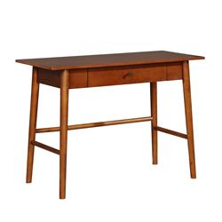 Bm144306 Transitional Wooden Desk With Angled Legs & Spacious Drawer, Brown - 30 X 42 X 19 In.