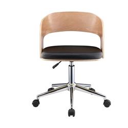 Bm191440 Faux Leather Office Chair Adjustable Height Swivel, Black - 29.34 X 20.08 X 20.87 In.