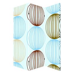 Bm26518 3 Panel Canvas Made Foldable Screen With Sphere Print, Multi Color