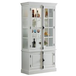 Bm201961 Wood & Glass Two Door Curio With 4 Shelves & Bottom Storage, White