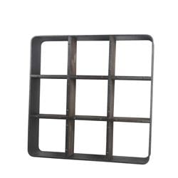 Bm203768 Industrial Design Wood & Metal Wall Organizer With 9 Shelves, Black