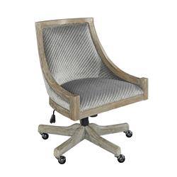 Bm200065 Wooden Office Chair With Sloped Armrest & Casters, Gray & Brown