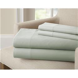 Bm202393 Sassuolo Bamboo Rich Queen Size Sheet Set With 220 Thread Count, Sage Green - 4 Piece