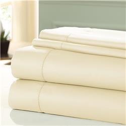 Bm202493 Nancy 1200 Thread Count Twin Size Cotton Sheet Set, Cream - 4 Piece