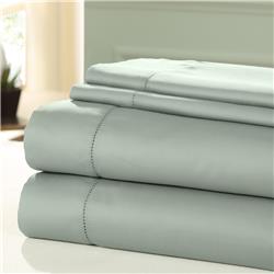 Bm202496 Nancy 1200 Thread Count Twin Size Cotton Sheet Set, Green - 4 Piece