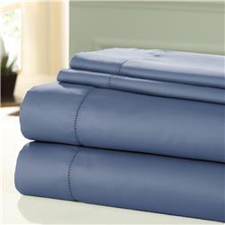Bm202568 Nancy 1200 Thread Count King Size Cotton Sheet Set, Dark Blue - 4 Piece