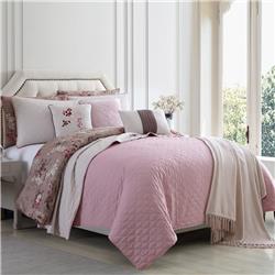 Bm202801 Andria King Size Comforter & Coverlet Set, Brown & Pink - 10 Piece