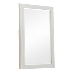 Bm204321 Rectangular Wooden Dresser Mirror With Bevelled Edges, White