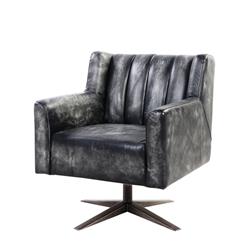 Bm204373 Channel Tufted Leatherette Office Chair With Metal Star Base, Black