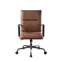 Bm204585 5 Star Base Faux Leather Upholstered Wooden Office Chair, Brown