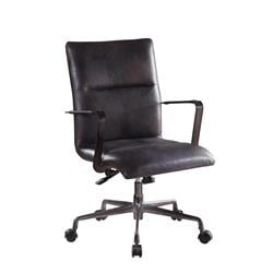 Bm204586 5 Star Base Faux Leather Upholstered Wooden Office Chair, Black