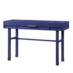 Bm204624 Industrial Style Metal & Wood 1 Drawer Vanity Desk, Blue