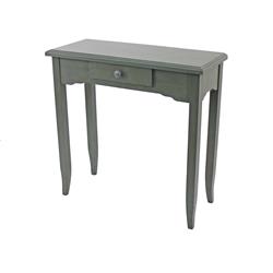 Bm204768 Wooden Console Table With 1 Drawer & Flared Leg Support, Gray