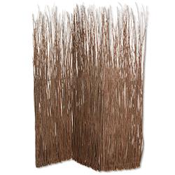 Bm26643 84 In. Tall 3 Panel Foldable Screen With Willow Branches, Brown