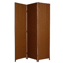 Bm26679 Wooden Foldable 3 Panel Room Divider With Streamline Design, Dark Brown