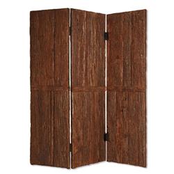 Bm26473 Wooden Foldable 3 Panel Room Divider With Plank Style, Brown - Small