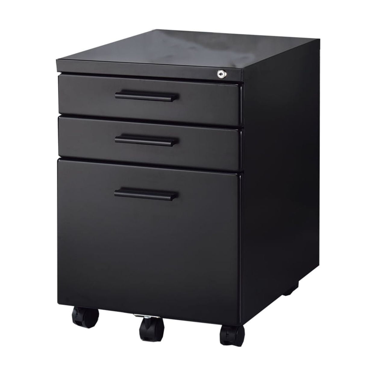 Bm209615 21 X 19 X 16 In. Contemporary Style File Cabinet With Lock System & Caster Support, Black