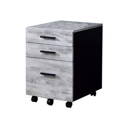 Bm209633 22 X 19 X 16 In. Wooden File Cabinet With 3 Storage Drawers & Casters, White & Gray