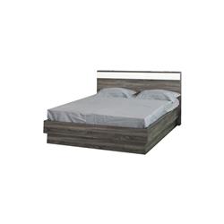 Bm214653 Wooden Frame Queen Size Platform Bed With Floating Plinth Base - Gray & White - 43.43 X 64.37 X 86.97 In.