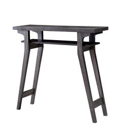 Bm204124 2 Tier Wooden Console Table With Slanted Leg Support - Distressed Gray