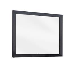 Bm210180 Transitional Style Rectangular Mirror With Wooden Frame - Black & Silver - 38 X 1 X 47.25 In.