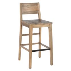 Bm210345 Reclaimed Wood Counter Stool With Cut Out Backrest - Distressed Brown - 38 X 18 X 21 In.