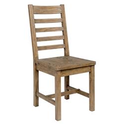Bm210350 Farmhouse Wooden Dining Chair With Ladder Back - Brown