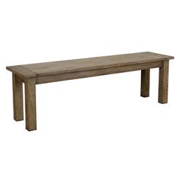 Bm210365 Rectangular Reclaimed Wood Bench With Grains & Knots - Brown - 18.25 X 60 X 15 In.