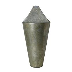 Bm210550 Traditional Style Semi Conical Shaped Iron Wall Bucket - Gray - 18.75 X 7 X 10.5 In.