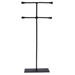 Bm210559 Double T Shaped Iron Jewellery Stand With Flat Base - Black