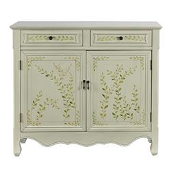 Bm215721 Wooden Hand Painted Console Table With 2 Doors & 2 Drawers - Antique White